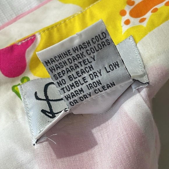 Lilly Pulitzer vintage Strapless A-Line Dress Yellow Pink size 4 floral pattern - Picture 10 of 16